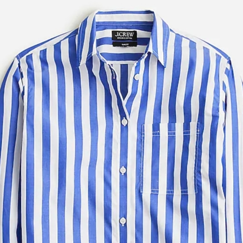 J. Crew Garçon Classic Stripe Button-front shirt - blue & white stripe